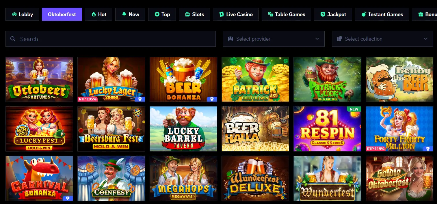 Oktoberfest games at Beonbet Casino