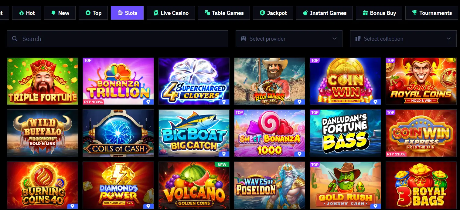 Slots available at Beonbet Casino